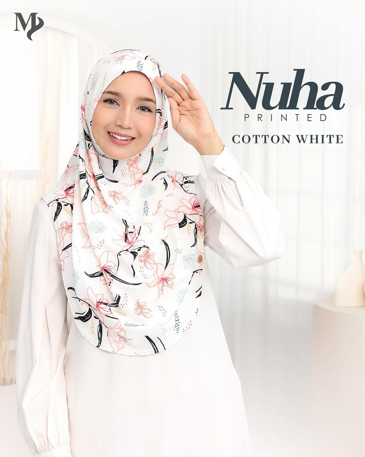 NUHA PRINTED - COTTON WHITE