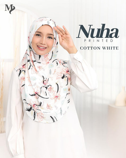 NUHA PRINTED - COTTON WHITE