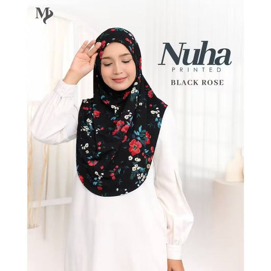 NUHA PRINTED - BLACK ROSE