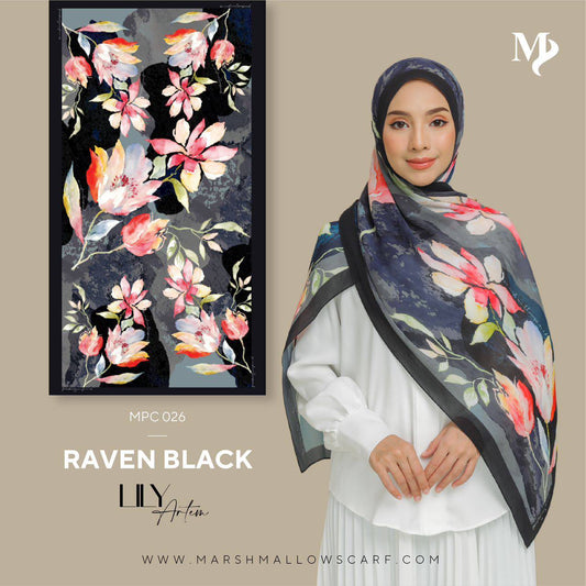 LILY PLEATED SHAWL - RAVEN BLACK