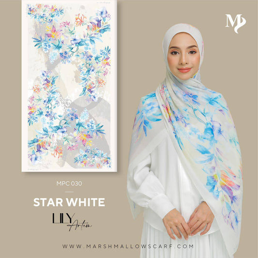 LILY PLEATED SHAWL - STAR WHITE