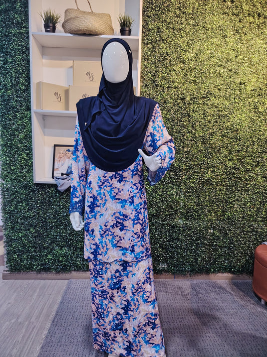 Kurung Sophea - Teal Blue